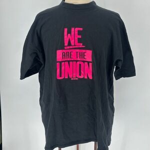 UNION MADE T Shirt XXL Black Pink We Are The Union Teachers Political Campaign
